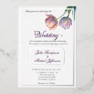Invitation En Aluminium Ambiance romantique et poétique Pastel Tulips