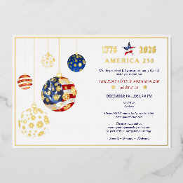 Invitation En Aluminium America 250 Fête Patriotique Anniversaire Rouge