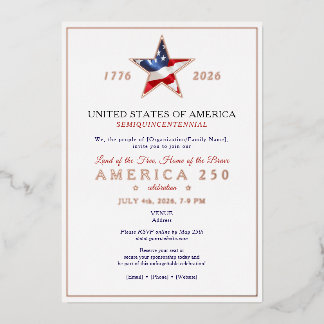 Invitation En Aluminium America 250 Patriotic Anniversary Fundraising Gala