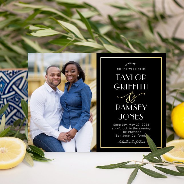 Invitation En Aluminium Ampersand amusant FOIL modifiable couleur Mariage  (Créateur téléchargé)