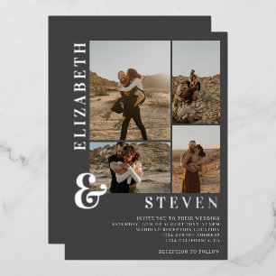 Invitation En Aluminium Ampersand gris 4 mariage de grille photo