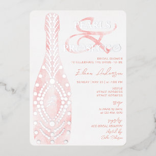 Invitation En Aluminium Ampersand Pearls & Prosecco Fête des mariées Argen