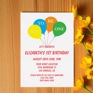 Invitation En Aluminium Amusant d'être un 1er anniversaire