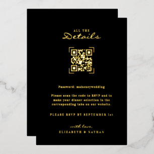 Invitation En Aluminium Analyse du code QR   Détails du Mariage