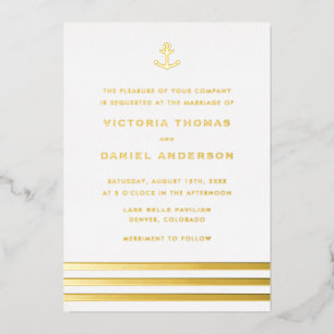 Invitation En Aluminium Ancre moderne  Mariage nautique
