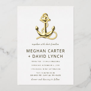 Invitation En Aluminium Ancre Vintage rustique Mariage nautique