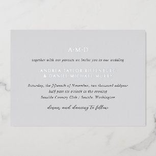 Invitation En Aluminium Andrea Grey Mariage élégant