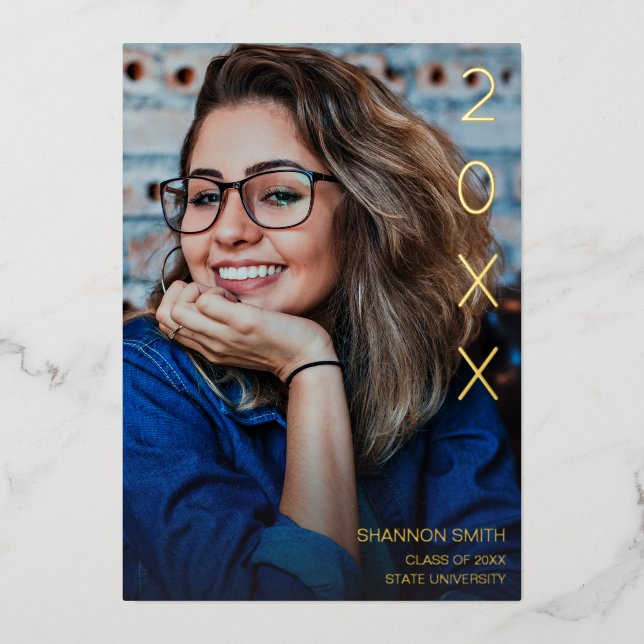 Invitation En Aluminium Année de classe Foil Graduation Party (Recto)