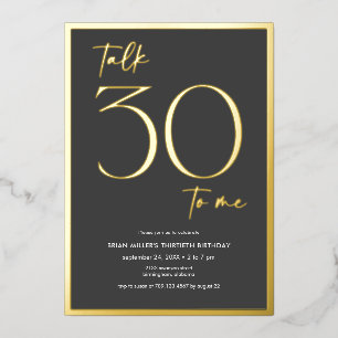 Invitation En Aluminium Anniversaire Trente Moderne Minimaliste