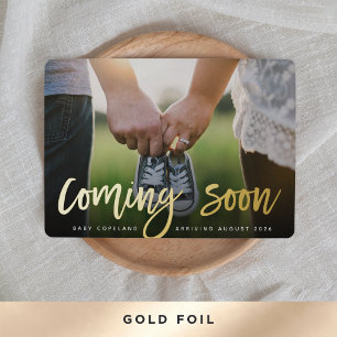 Invitation En Aluminium Annonce de grossesse avec photo et dorure à venir