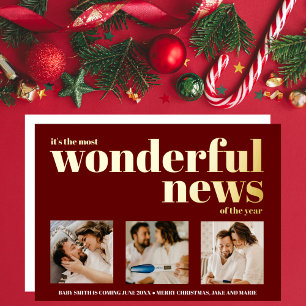 Invitation En Aluminium Annonce de grossesse pour les fêtes de Noël en col