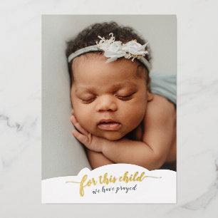 Invitation En Aluminium Annonce de naissance avec verset biblique et photo