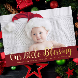 Invitation En Aluminium Annonce de naissance bébé pour la fête de Noël