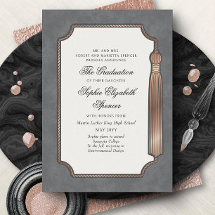 Invitation En Aluminium Annonce de remise de diplôme avec dorure officiell