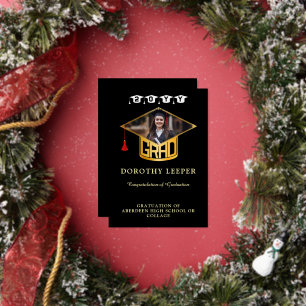 Invitation En Aluminium Annonce de remise de diplômes avec photo et toque 