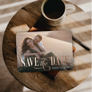 Invitation En Aluminium Annonce de sauvegarde de date en véritable feuille