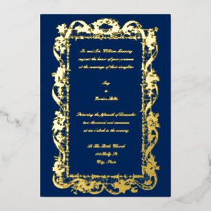 Invitation En Aluminium Antique 1778 Baroque Rococo Fleurs Guirlande Maria