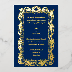 Invitation En Aluminium Antique 1778 Baroque Rococo Floral Garland Mariage