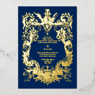 Invitation En Aluminium Antique Rococo Cartouche baroque 1745