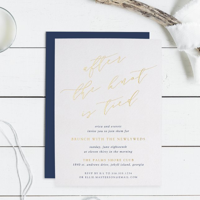 Invitation En Aluminium Après le noeud est lié | Brunch Mariage (Créateur téléchargé)