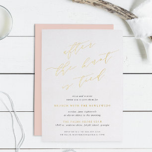 Invitation En Aluminium Après le noeud est lié   Brunch Mariage