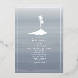 Invitation En Aluminium Aquarelle de Mariage de l'île Chambray
