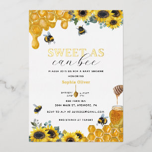 Invitation En Aluminium Aquarelle Douce comme peut être une abeille Baby S