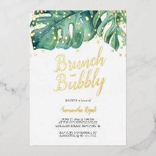 Invitation En Aluminium Aquarelle Tropical Green Douche