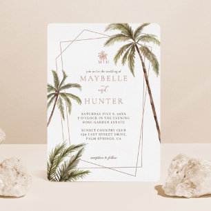 Invitation En Aluminium Aquarelle tropicale Palmiers Mariage bohème