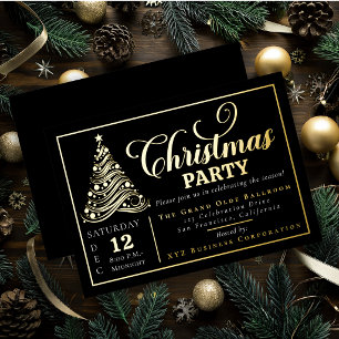 Invitation En Aluminium Arbre de Noël Ruban Ornemental Élégant Fête de Noë