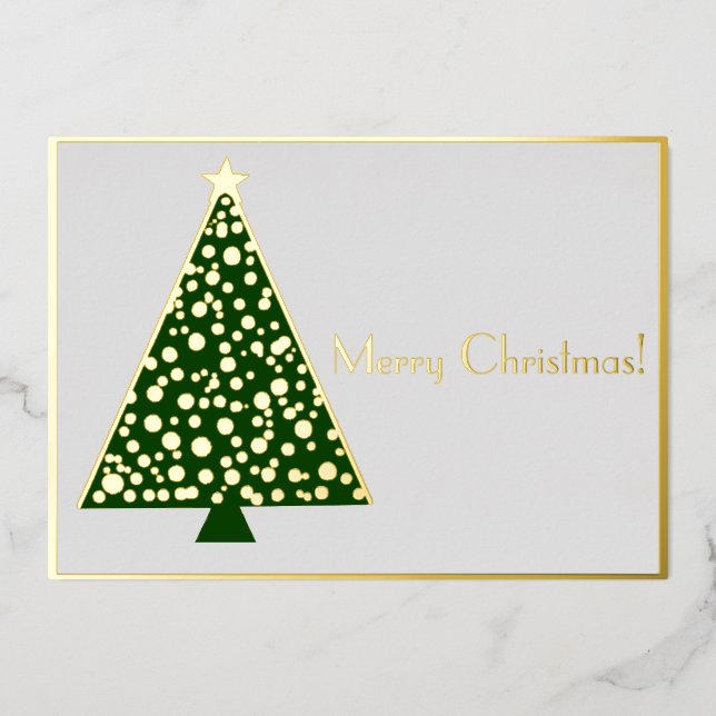 Invitation En Aluminium Arbre de Noël simple - joyeux Noël (Recto)
