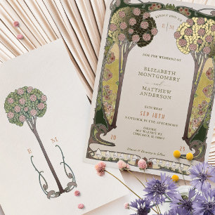 Invitation En Aluminium Arbres de l'Amour Fleurs Vintage Mariage Victorien
