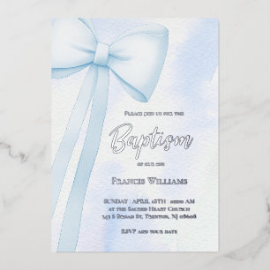 Invitation En Aluminium arc bleu   Baptême