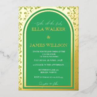 Invitation En Aluminium Arc d'or Regal SeaGreen (solide)