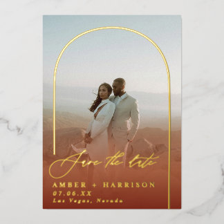 Invitation En Aluminium Arc élégant Calligraphie moderne Enregistrer la da