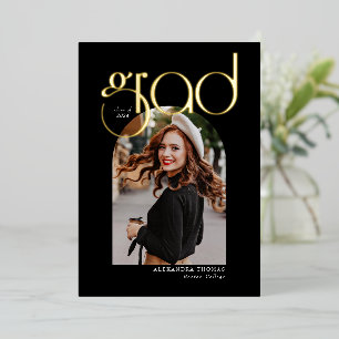 Invitation En Aluminium Arc minimaliste Moderne Simple 5 Photo Graduation