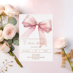 Invitation En Aluminium Arc rose élégant Sweet 16 or rose