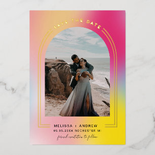 Invitation En Aluminium Arch Minimal Save The Date Ombré