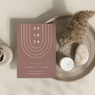 Invitation En Aluminium Arche à huile Minimal moderne Enregistrer la car