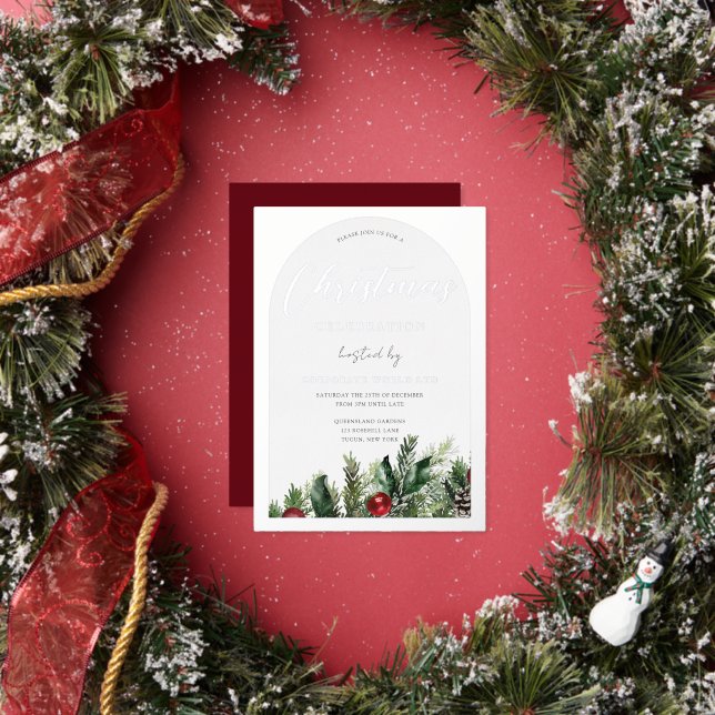 Invitation En Aluminium Arche en argent du bureau de Noël (Insitu)