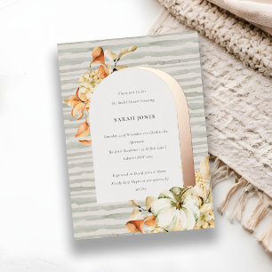 Invitation En Aluminium Arche Florale de Citrouille Automnale Rustique pou