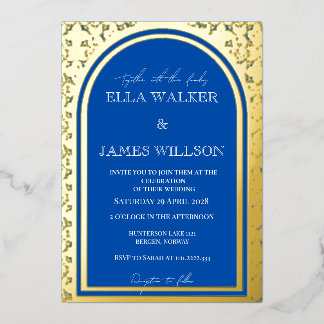 Invitation En Aluminium Arche Royale Blanche & Bleue (Uni)