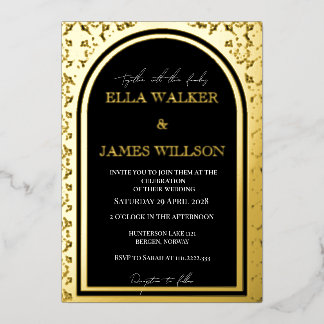 Invitation En Aluminium Arche Royale Noir (Uni)
