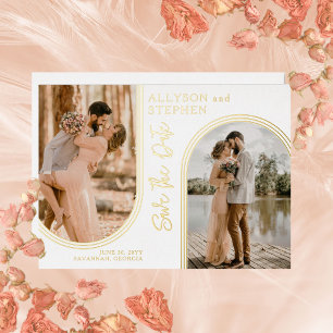 Invitation En Aluminium Arches inversées Deux mariages photo Enregistrer l