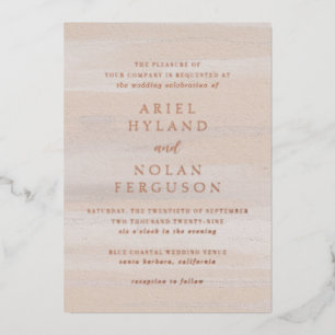 Invitation En Aluminium Ariel Beige Abstract Aquarelle Mariage moderne
