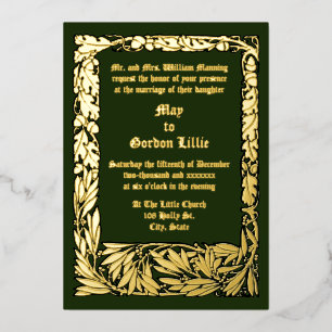 Invitation En Aluminium Art & Artisanat Style Acorns & Chêne frontière Feu