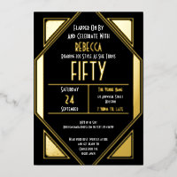 Art Déco 50e anniversaire Black Gold Real