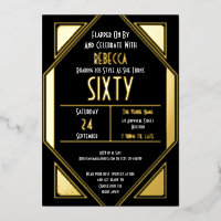 Art Déco 60e anniversaire Black Gold Real