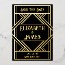 Art déco Enregistrer la date