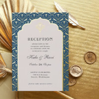 Art Déco Gold Floral Lotus Réception de mariage